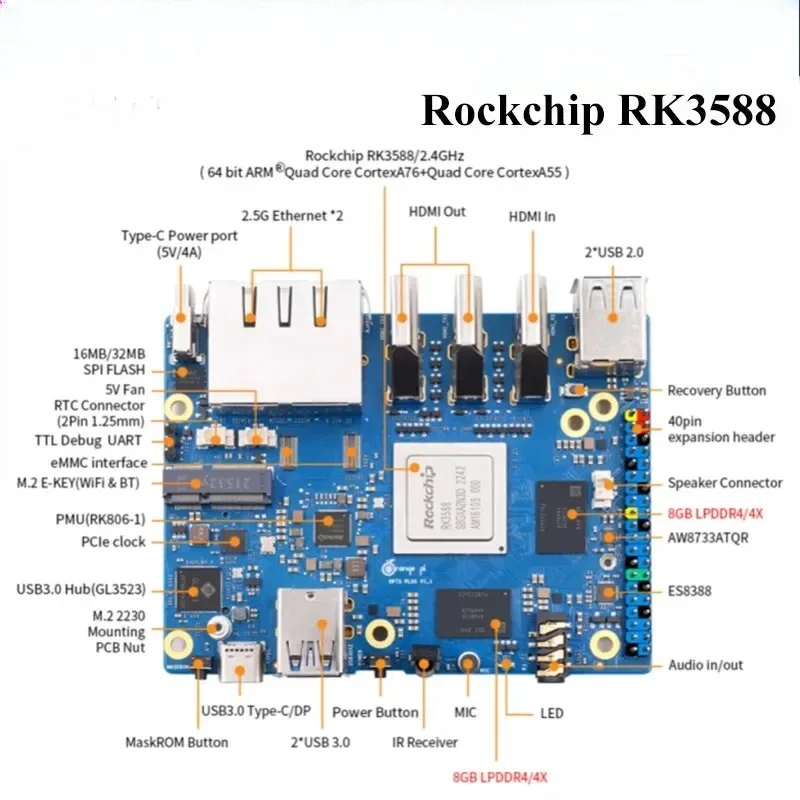 คอมพิวเตอร์บอร์ดเดี่ยว 16G R-A - Orange Pi 5 Plus 16Gb บทวิจารณ์และราคา